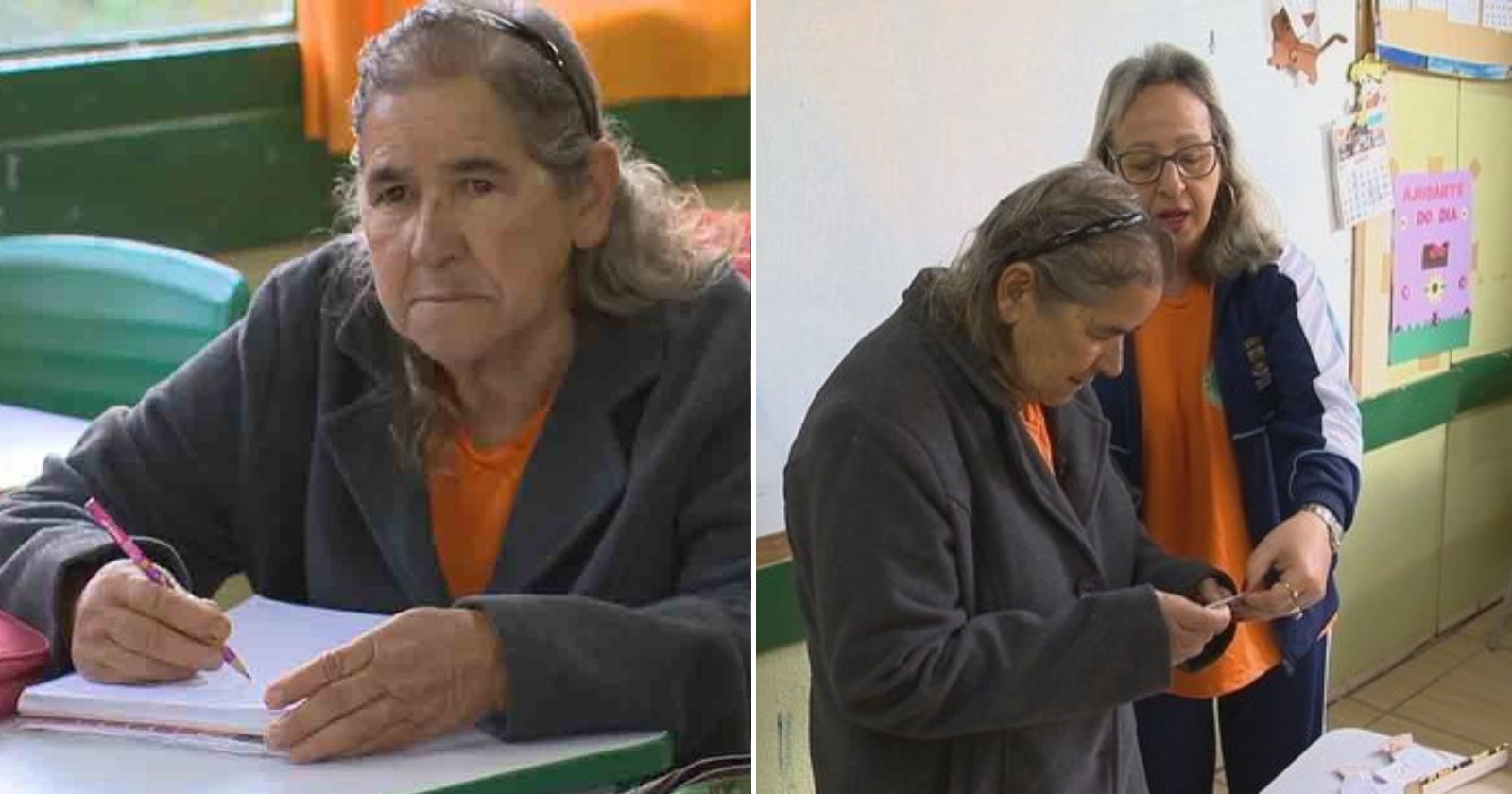 Aos 71 anos, idosa decide começar a estudar para aprender a ler e a escrever