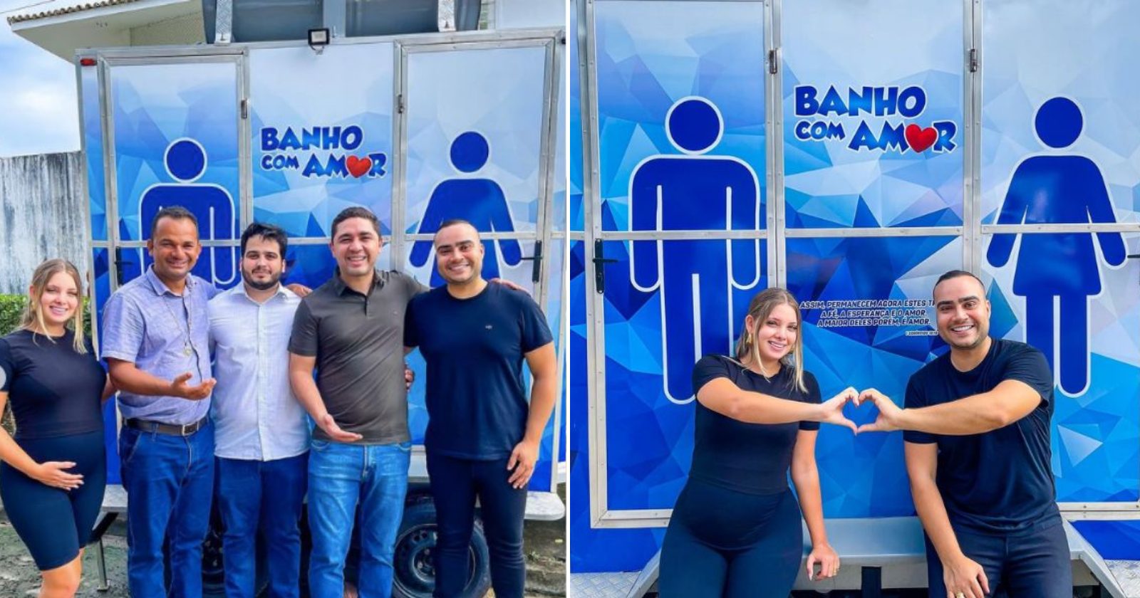 Com recursos do próprio bolso, digital influencer cria banheiro móvel para pessoas em situação de rua