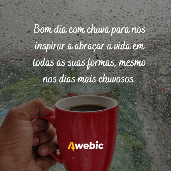 Frase de bom dia com chuva status