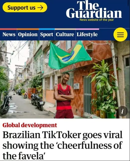 Tiktoker brasileiro ganha destaque em matéria do jornal britânico The GuardianI (Imagens: Kristin Bethge/The Guardian)