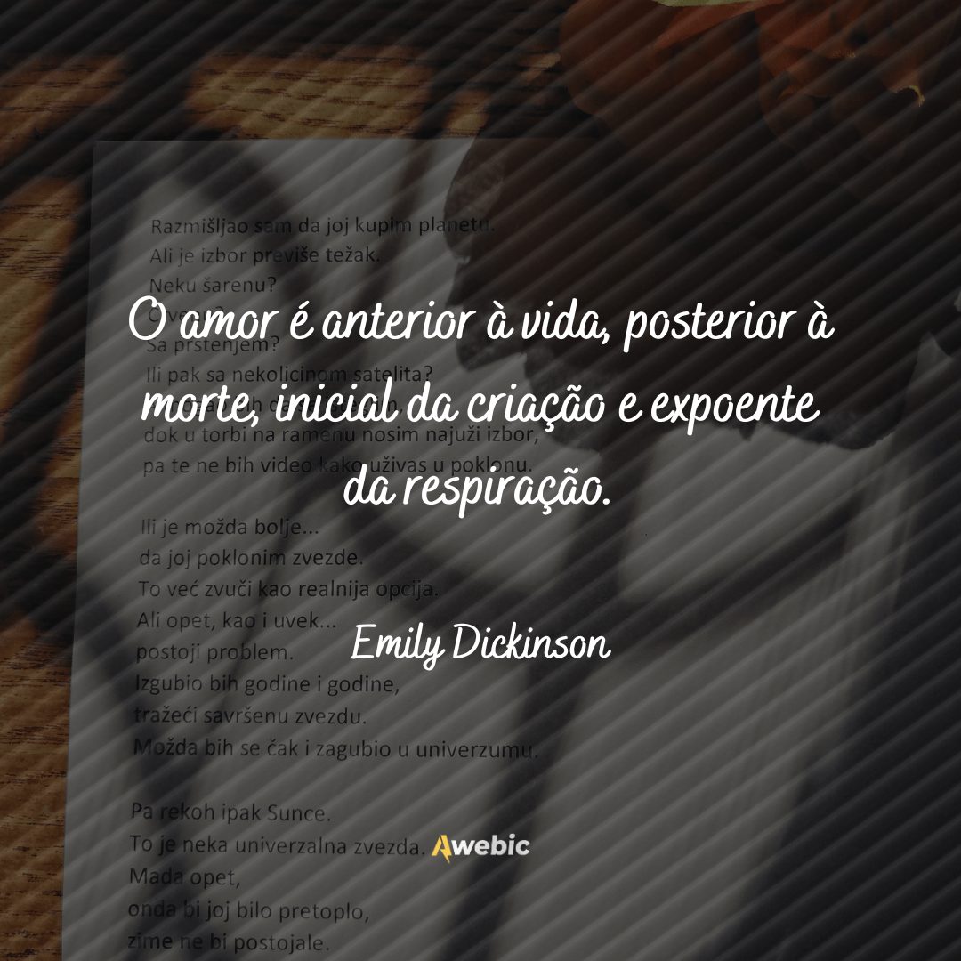 frases de Emily Dickinson para pessoas cheias de amor