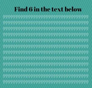 1 a cada 10 internautas consegue achar o número 6 na tabela de ilusão, e você?